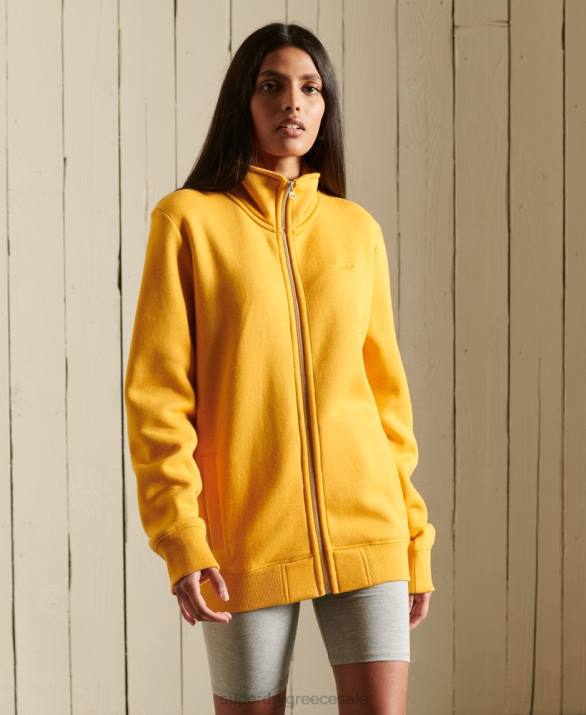 Loose fit vintage λογότυπο κεντημένο με φερμουάρ πάνω μέρος γυναίκες είδη ένδυσης κίτρινος Superdry L02L6140