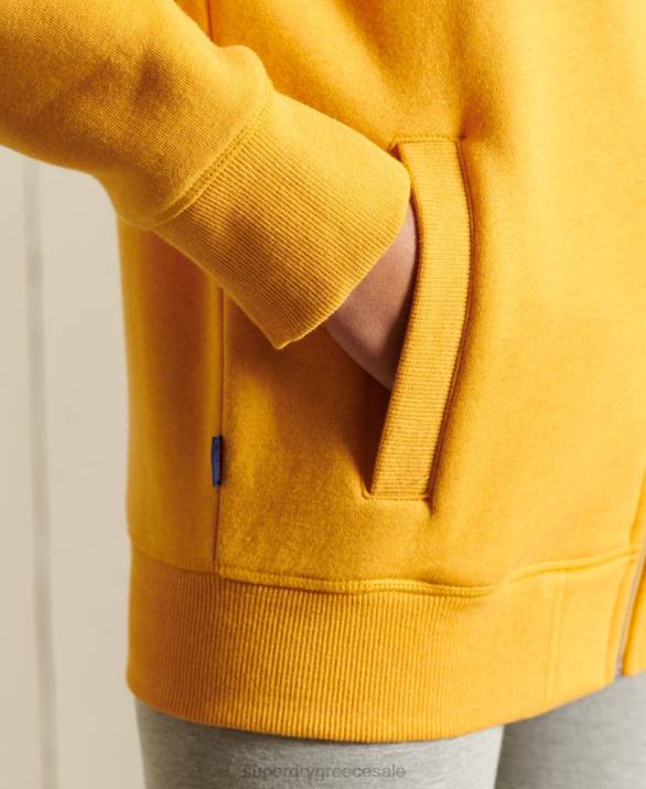 Loose fit vintage λογότυπο κεντημένο με φερμουάρ πάνω μέρος γυναίκες είδη ένδυσης κίτρινος Superdry L02L6140