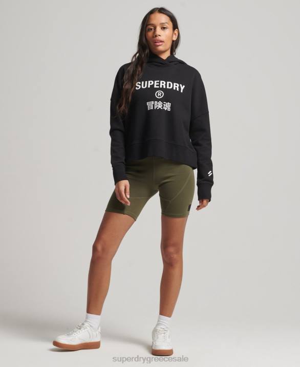 core sport crop box hoodie γυναίκες είδη ένδυσης μαύρος Superdry L02L2302