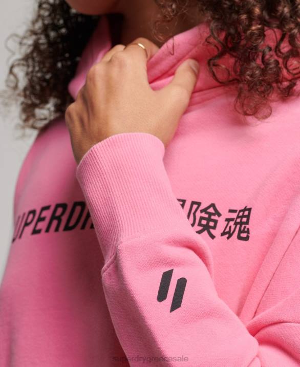 core sport crop box hoodie γυναίκες είδη ένδυσης ροζ Superdry L02L2303
