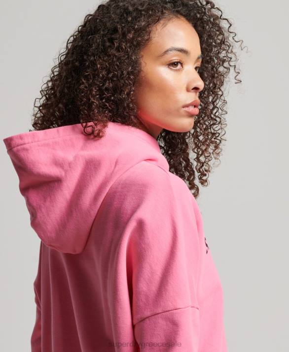core sport crop box hoodie γυναίκες είδη ένδυσης ροζ Superdry L02L2303