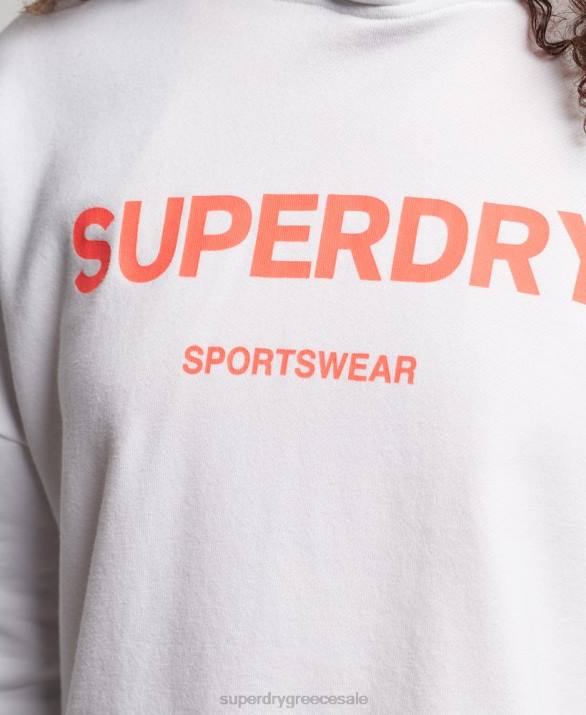 core sport crop box hoodie γυναίκες είδη ένδυσης άσπρο Superdry L02L3359