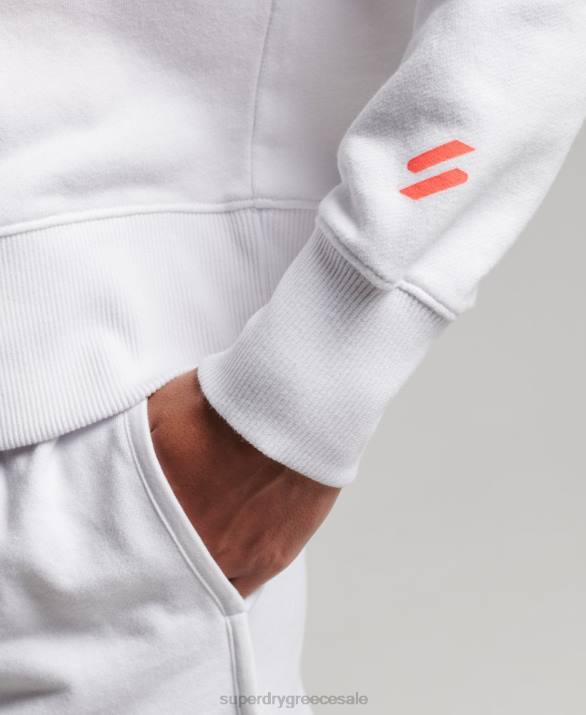 core sport crop box hoodie γυναίκες είδη ένδυσης άσπρο Superdry L02L3359