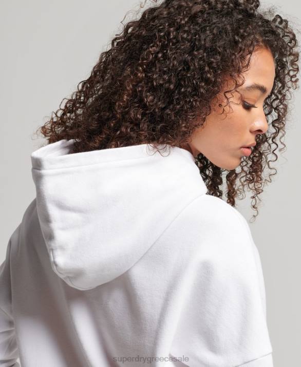 core sport crop box hoodie γυναίκες είδη ένδυσης άσπρο Superdry L02L3359