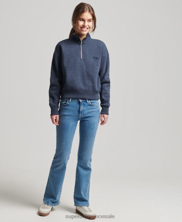 φούτερ henley vintage λογότυπο από οργανικό βαμβάκι γυναίκες Superdry είδη ένδυσης 00T2R5845 ΠΟΛΕΜΙΚΟ ΝΑΥΤΙΚΟ