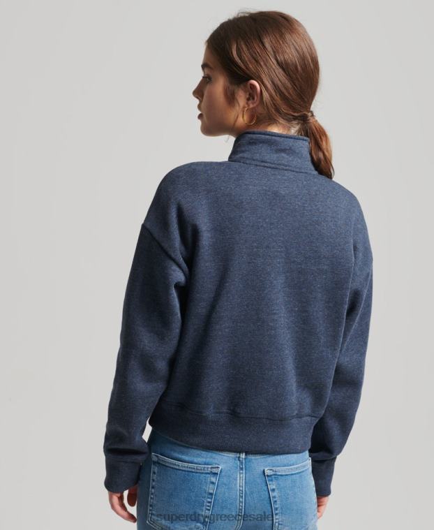 φούτερ henley vintage λογότυπο από οργανικό βαμβάκι γυναίκες Superdry είδη ένδυσης 00T2R5845 ΠΟΛΕΜΙΚΟ ΝΑΥΤΙΚΟ