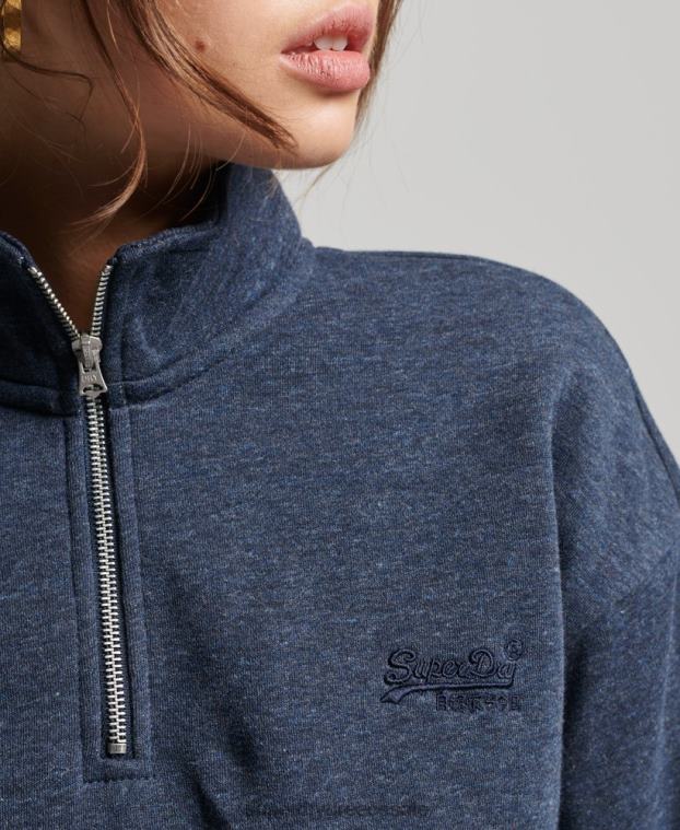 φούτερ henley vintage λογότυπο από οργανικό βαμβάκι γυναίκες Superdry είδη ένδυσης 00T2R5845 ΠΟΛΕΜΙΚΟ ΝΑΥΤΙΚΟ