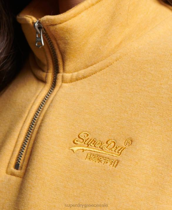 φούτερ henley vintage λογότυπο από οργανικό βαμβάκι γυναίκες είδη ένδυσης κίτρινος Superdry L02L3372