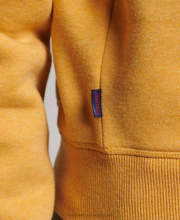 φούτερ henley vintage λογότυπο από οργανικό βαμβάκι γυναίκες είδη ένδυσης κίτρινος Superdry L02L3372