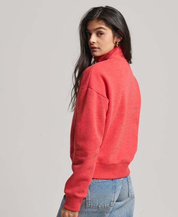 φούτερ henley vintage λογότυπο από οργανικό βαμβάκι γυναίκες είδη ένδυσης το κόκκινο Superdry L02L3427