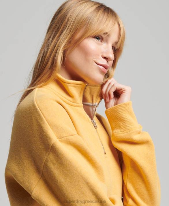 φούτερ henley vintage λογότυπο από οργανικό βαμβάκι γυναίκες είδη ένδυσης κίτρινος Superdry L02L3471