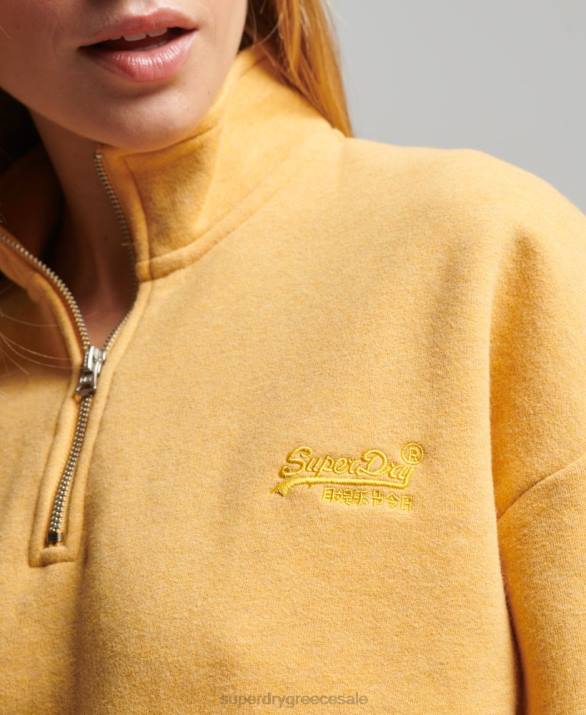 φούτερ henley vintage λογότυπο από οργανικό βαμβάκι γυναίκες είδη ένδυσης κίτρινος Superdry L02L3471