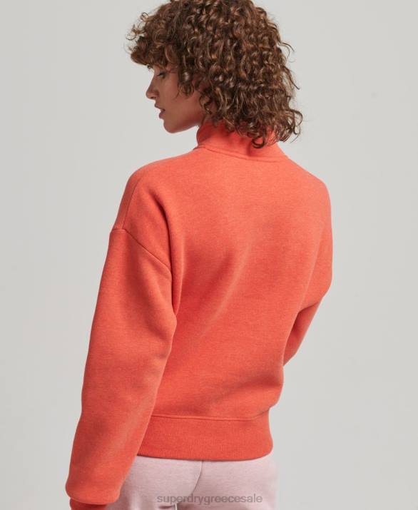 φούτερ henley vintage λογότυπο από οργανικό βαμβάκι γυναίκες είδη ένδυσης πορτοκάλι Superdry L02L5891