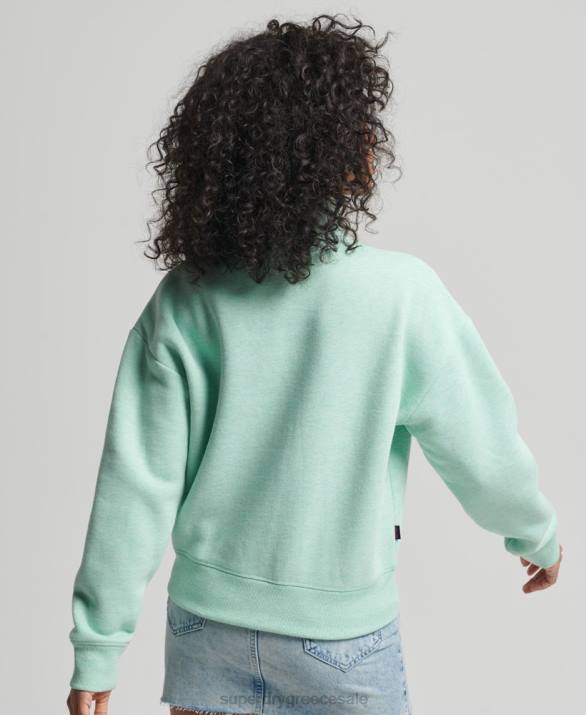 φούτερ henley vintage λογότυπο από οργανικό βαμβάκι γυναίκες είδη ένδυσης πράσινος Superdry L02L5893