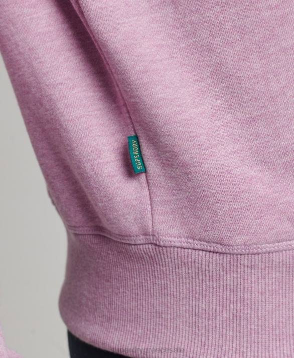 φούτερ henley vintage λογότυπο από οργανικό βαμβάκι γυναίκες είδη ένδυσης μωβ Superdry L02L5926