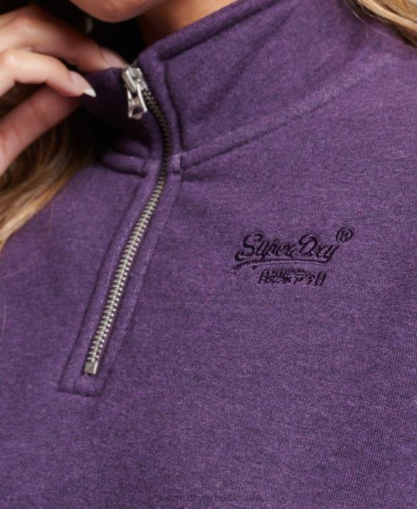 φούτερ henley vintage λογότυπο από οργανικό βαμβάκι γυναίκες είδη ένδυσης μωβ Superdry L02L5999