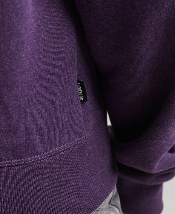 φούτερ henley vintage λογότυπο από οργανικό βαμβάκι γυναίκες είδη ένδυσης μωβ Superdry L02L5999