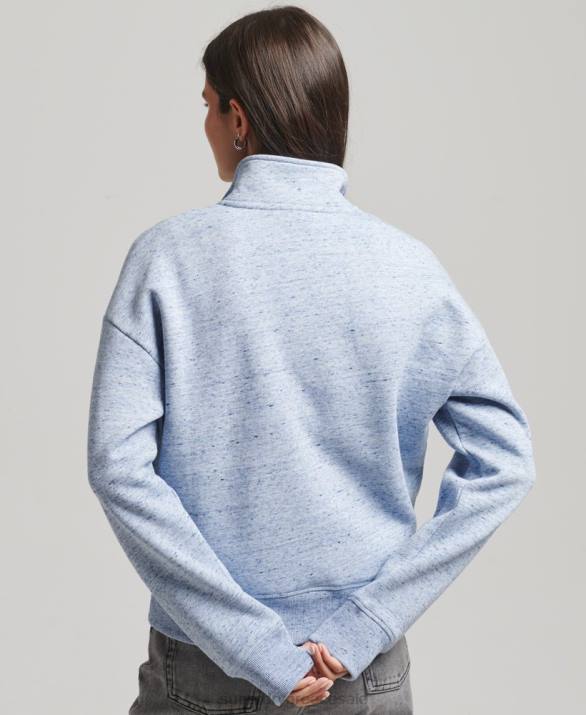 φούτερ henley vintage λογότυπο από οργανικό βαμβάκι γυναίκες είδη ένδυσης γαλάζιο Superdry L02L6105