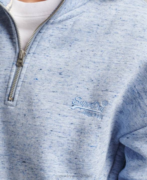 φούτερ henley vintage λογότυπο από οργανικό βαμβάκι γυναίκες είδη ένδυσης γαλάζιο Superdry L02L6105