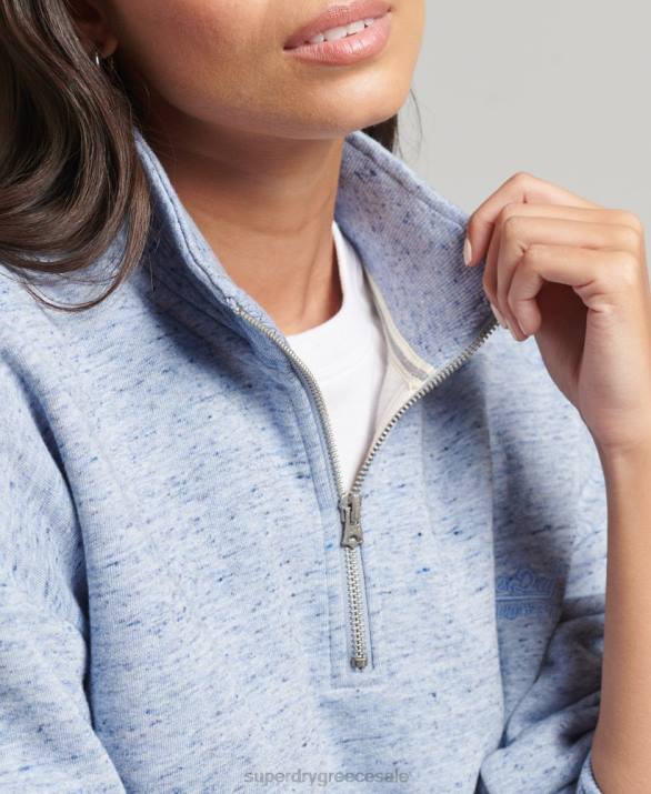 φούτερ henley vintage λογότυπο από οργανικό βαμβάκι γυναίκες είδη ένδυσης γαλάζιο Superdry L02L6105