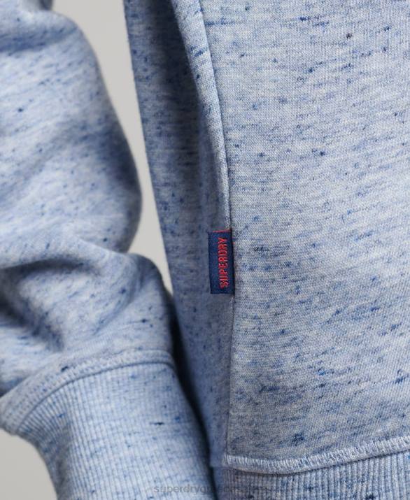 φούτερ henley vintage λογότυπο από οργανικό βαμβάκι γυναίκες είδη ένδυσης γαλάζιο Superdry L02L6711