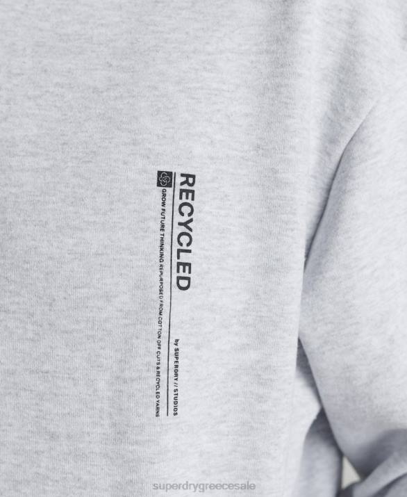 ανακυκλωμένο micro side hoodie γυναίκες είδη ένδυσης ανοιχτό γκρι Superdry L02L6064