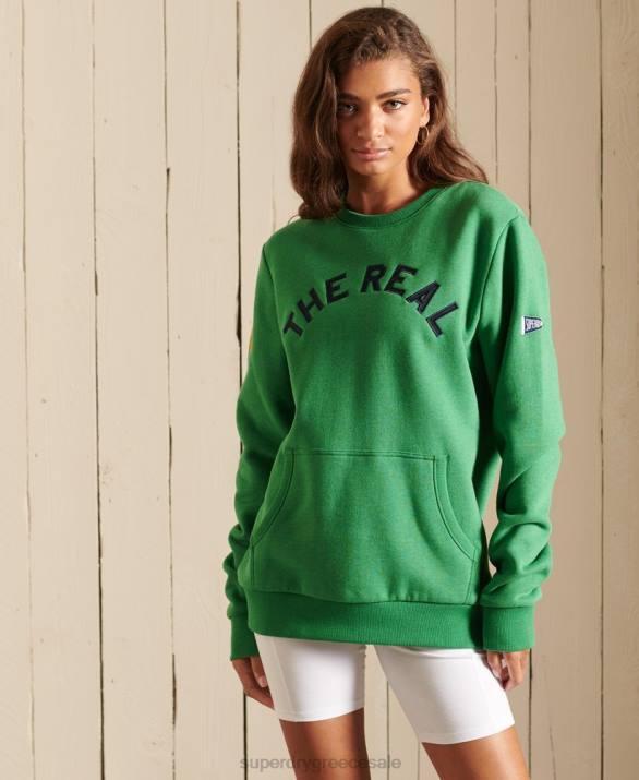 υπερμεγέθη φούτερ του πληρώματος πηγή vintage λογότυπο γυναίκες είδη ένδυσης πράσινος Superdry L02L6142