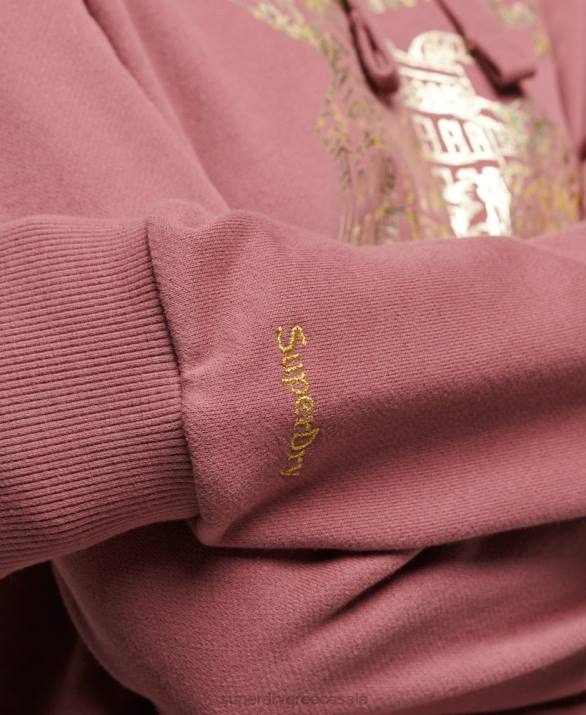 vintage b-movie hoodie γυναίκες είδη ένδυσης ροζ Superdry L02L5774