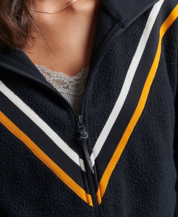 vintage chevron πολικό φλις τοπ γυναίκες είδη ένδυσης ΠΟΛΕΜΙΚΟ ΝΑΥΤΙΚΟ Superdry L02L5927