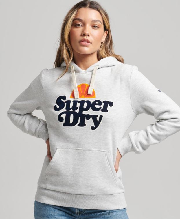 vintage cooper nostalgia hoodie γυναίκες Superdry είδη ένδυσης 00T2R5770 ανοιχτό γκρι