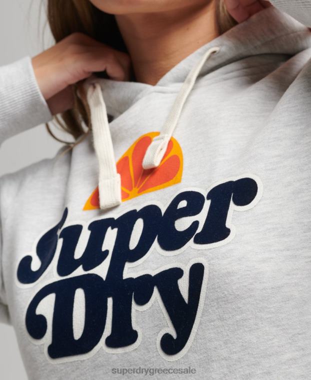 vintage cooper nostalgia hoodie γυναίκες Superdry είδη ένδυσης 00T2R5770 ανοιχτό γκρι