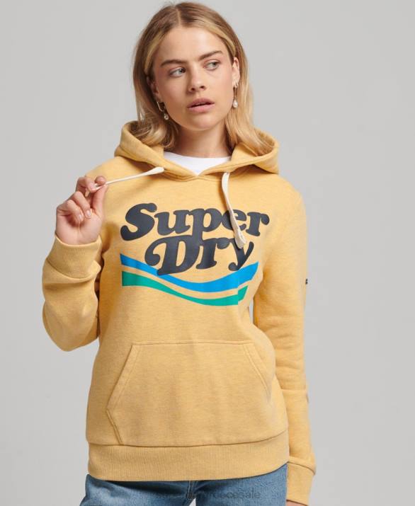 vintage cooper nostalgia hoodie γυναίκες είδη ένδυσης κίτρινος Superdry L02L5867