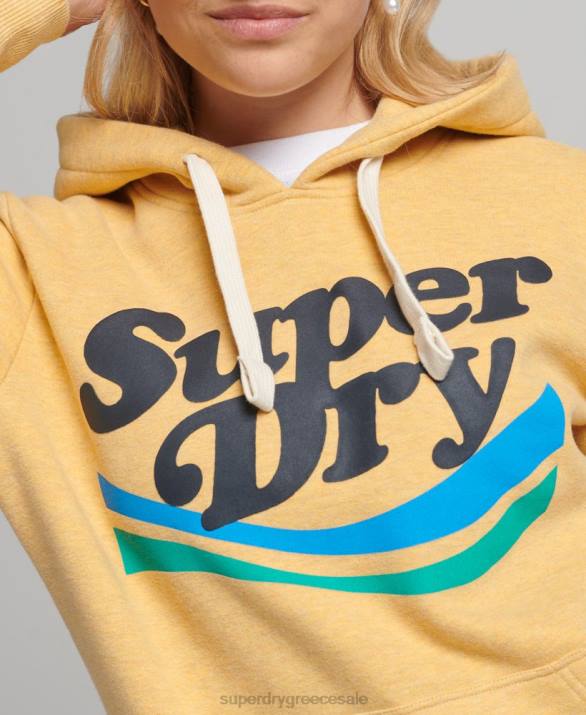 vintage cooper nostalgia hoodie γυναίκες είδη ένδυσης κίτρινος Superdry L02L5867
