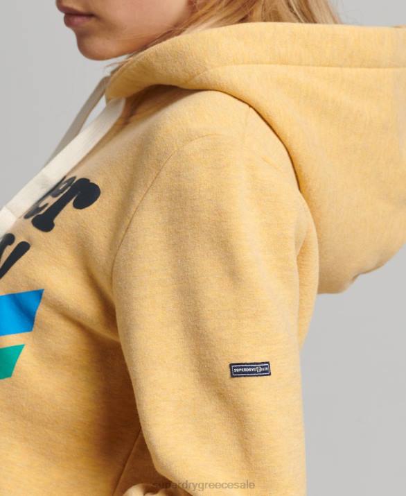 vintage cooper nostalgia hoodie γυναίκες είδη ένδυσης κίτρινος Superdry L02L5867