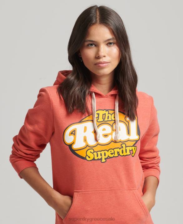 vintage cooper nostalgia hoodie γυναίκες είδη ένδυσης πορτοκάλι Superdry L02L6116