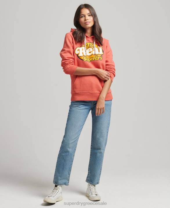 vintage cooper nostalgia hoodie γυναίκες είδη ένδυσης πορτοκάλι Superdry L02L6116