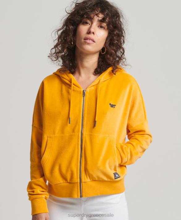 vintage crop κουκούλα με φερμουάρ γυναίκες είδη ένδυσης χρυσός Superdry L02L3439