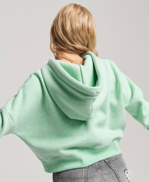 vintage λογότυπο crop hoodie γυναίκες είδη ένδυσης πράσινος Superdry L02L3319