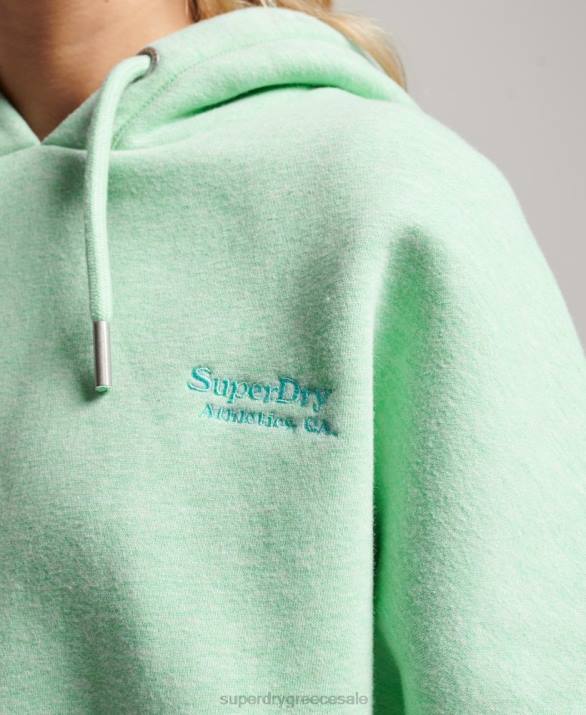 vintage λογότυπο crop hoodie γυναίκες είδη ένδυσης πράσινος Superdry L02L3319