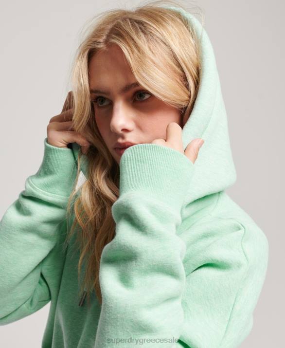 vintage λογότυπο crop hoodie γυναίκες είδη ένδυσης πράσινος Superdry L02L3319
