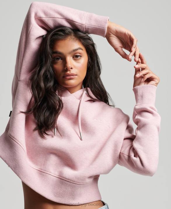 vintage λογότυπο crop hoodie γυναίκες είδη ένδυσης ροζ Superdry L02L3430