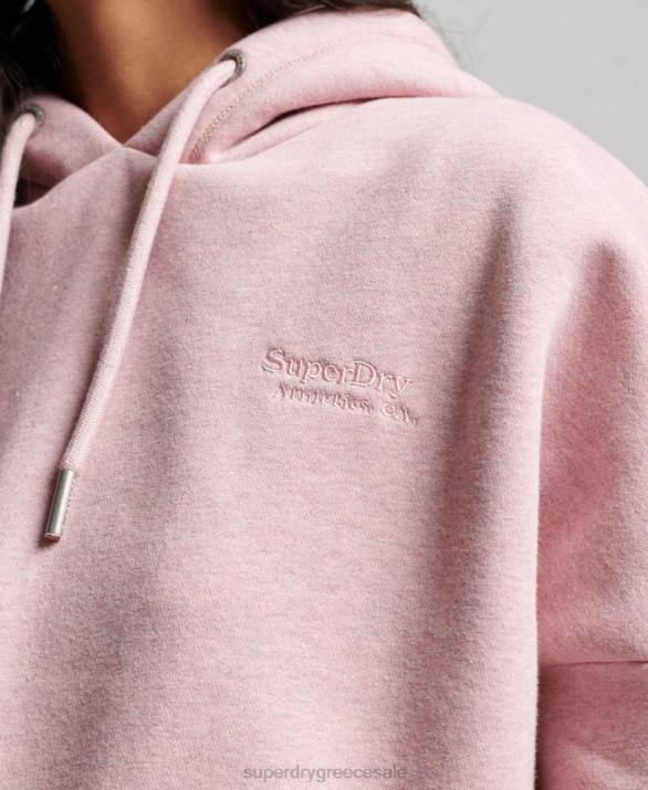 vintage λογότυπο crop hoodie γυναίκες είδη ένδυσης ροζ Superdry L02L3430