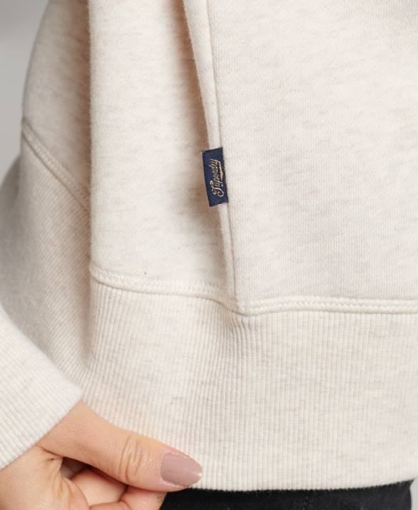 vintage λογότυπο κεντημένο henley top γυναίκες είδη ένδυσης κρέμα Superdry L02L3465