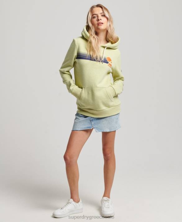 vintage υπέροχο hoodie σε εξωτερικούς χώρους γυναίκες είδη ένδυσης πράσινος Superdry L02L2168