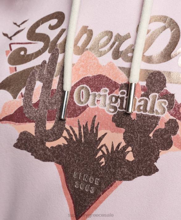 vintage λογότυπο αφηγηματικό hoodie γυναίκες είδη ένδυσης ροζ Superdry L02L2219