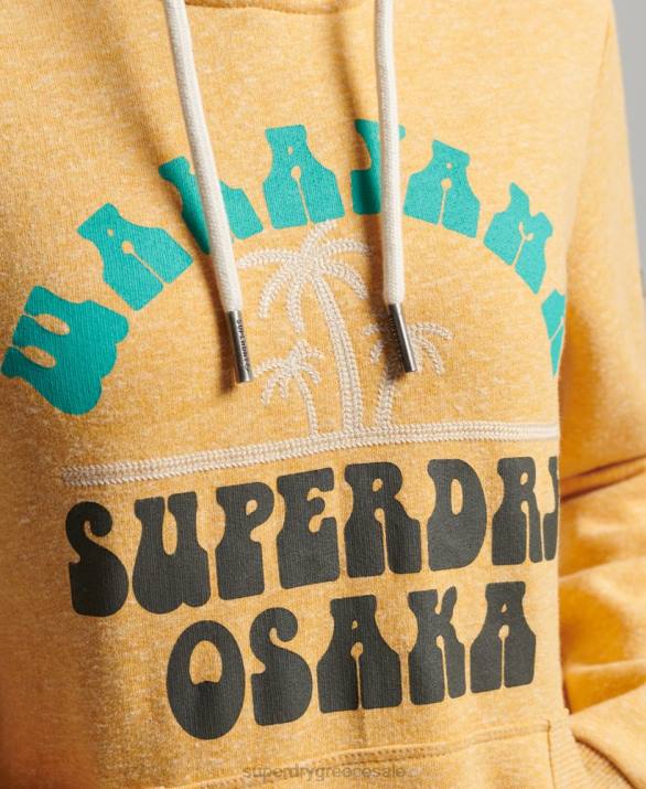 vintage υπέροχο hoodie σε εξωτερικούς χώρους γυναίκες είδη ένδυσης κίτρινος Superdry L02L2258