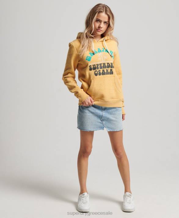vintage υπέροχο hoodie σε εξωτερικούς χώρους γυναίκες είδη ένδυσης κίτρινος Superdry L02L2258