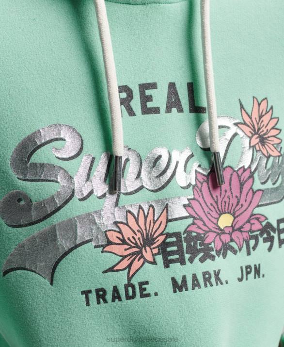 vintage λογότυπο αφηγηματικό hoodie γυναίκες είδη ένδυσης πράσινος Superdry L02L2294
