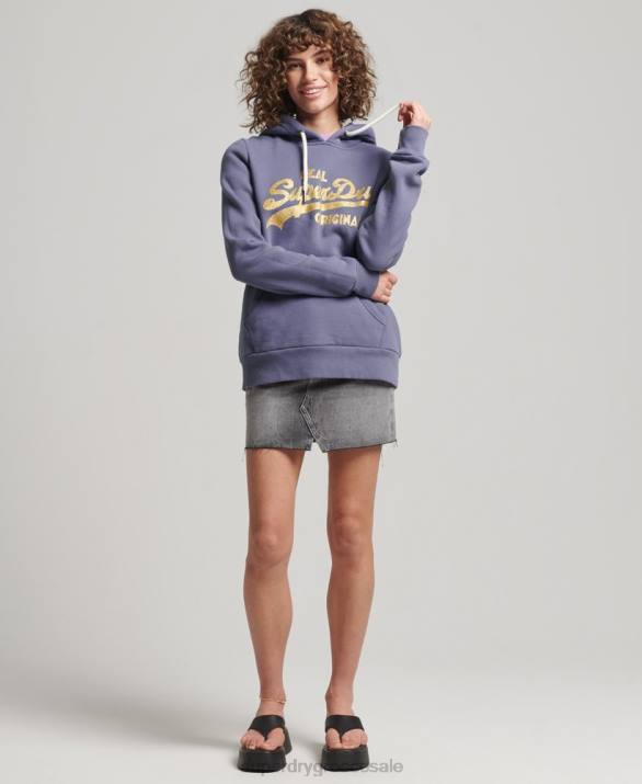 vintage λογότυπο πρωτότυπο hoodie γυναίκες είδη ένδυσης μωβ Superdry L02L3322