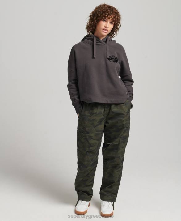 vintage λογότυπο κουτί ταιριάζει hoodie γυναίκες είδη ένδυσης καφέ Superdry L02L6067